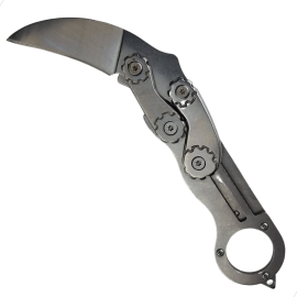 Karambit Dobrável com clip - Prata - SPK24