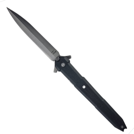 Canivete com clip cabo preto estilo stiletto