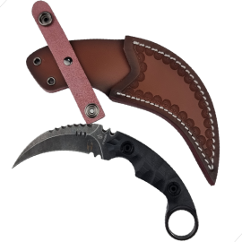 Karambit Shadow - Stider em aço D2 stone washed com coldre