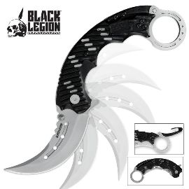 Karambit Black Legion Lâmina Com Abertura Assistida E