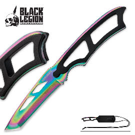 Faca Neck-knife Black Legion Full Tang C/ Bainha Fade