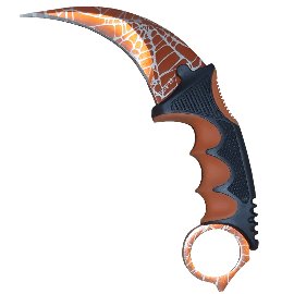 Karambit LuaTek Laranja Full Tang com Bainha